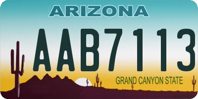 AZ license plate AAB7113