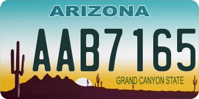 AZ license plate AAB7165