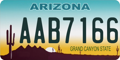 AZ license plate AAB7166