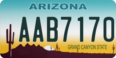 AZ license plate AAB7170