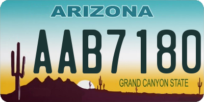 AZ license plate AAB7180