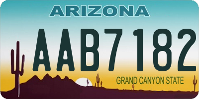 AZ license plate AAB7182