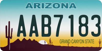 AZ license plate AAB7183
