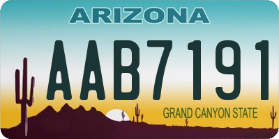 AZ license plate AAB7191