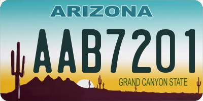 AZ license plate AAB7201