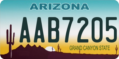 AZ license plate AAB7205