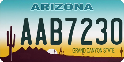 AZ license plate AAB7230