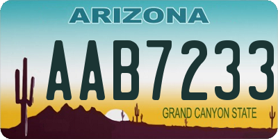 AZ license plate AAB7233