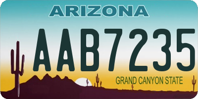 AZ license plate AAB7235