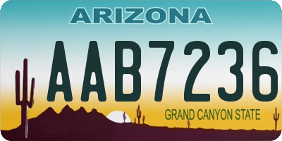 AZ license plate AAB7236