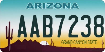 AZ license plate AAB7238