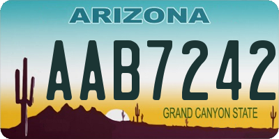 AZ license plate AAB7242