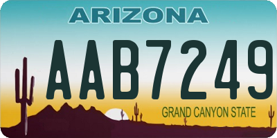 AZ license plate AAB7249