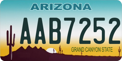 AZ license plate AAB7252