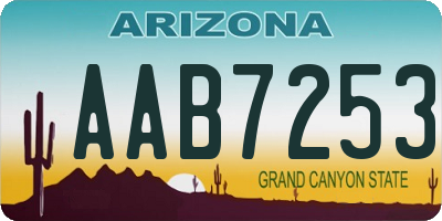 AZ license plate AAB7253