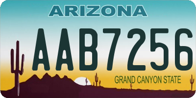 AZ license plate AAB7256