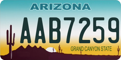 AZ license plate AAB7259
