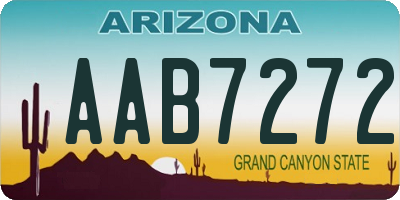 AZ license plate AAB7272