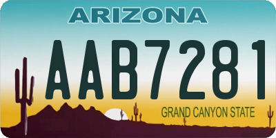 AZ license plate AAB7281