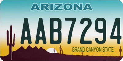 AZ license plate AAB7294