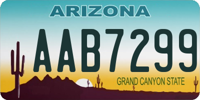 AZ license plate AAB7299