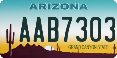 AZ license plate AAB7303