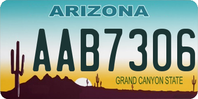 AZ license plate AAB7306