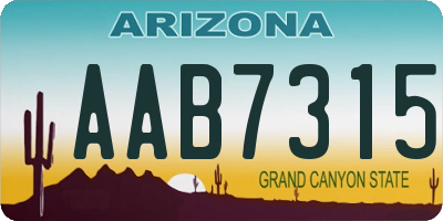 AZ license plate AAB7315