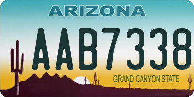 AZ license plate AAB7338