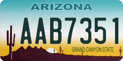 AZ license plate AAB7351