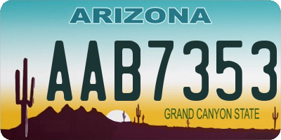 AZ license plate AAB7353