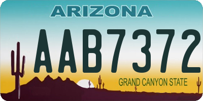 AZ license plate AAB7372