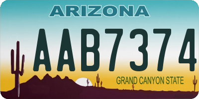 AZ license plate AAB7374