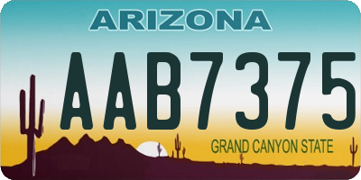AZ license plate AAB7375
