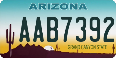 AZ license plate AAB7392