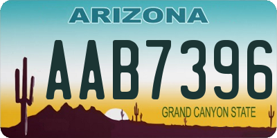 AZ license plate AAB7396
