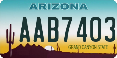 AZ license plate AAB7403