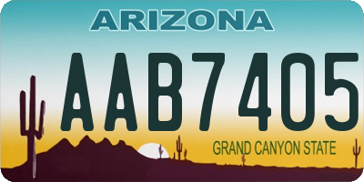 AZ license plate AAB7405