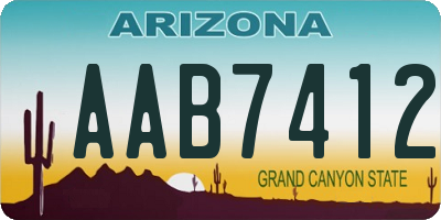 AZ license plate AAB7412