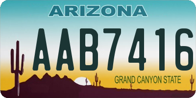 AZ license plate AAB7416