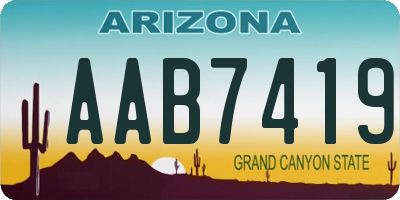 AZ license plate AAB7419