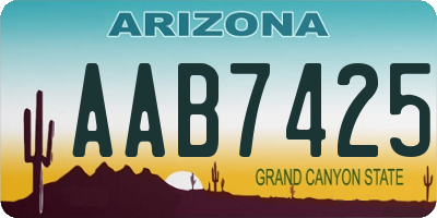 AZ license plate AAB7425
