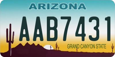 AZ license plate AAB7431