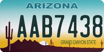 AZ license plate AAB7438