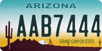 AZ license plate AAB7444