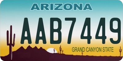 AZ license plate AAB7449