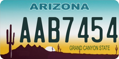 AZ license plate AAB7454
