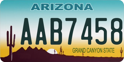 AZ license plate AAB7458