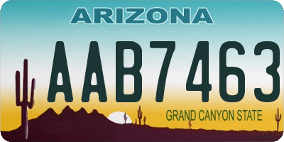 AZ license plate AAB7463