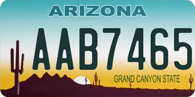 AZ license plate AAB7465